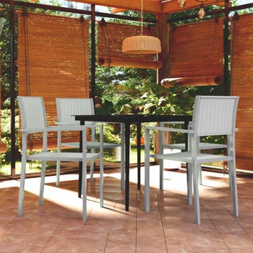 vidaXL 5-delige Tuinset wit, Verzenden, Tuinset