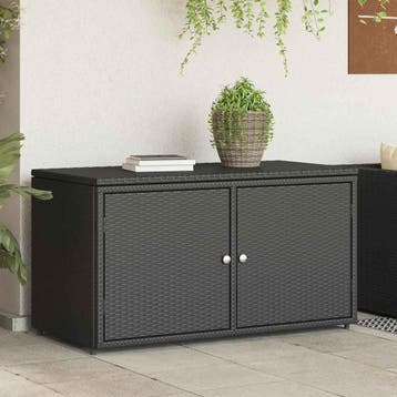 vidaXL Tuinkast 110x55x60,5 cm poly rattan zwart, Verzenden