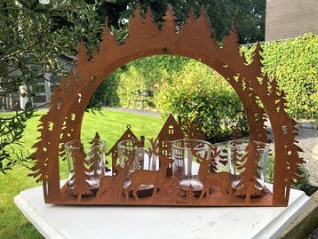 Lantaarn - Glas, Metaal - HUIZEN/HERTEN LANTAARN