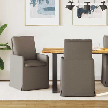 vidaXL Eetstoelen 2 st Linnen Lichtgrijs 57 x 67 x 98 cm, Verzenden
