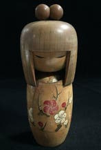 Gesigneerd Tanaka Kojo / Japanse vintage houten Kokeshi-pop