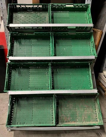 Groentestelling met 4 etages, B125 x D120 x H163cm