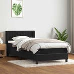 vidaXL Boxspring met matras fluweel zwart 90x210 cm, Verzenden, Nieuw