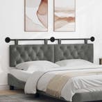 vidaXL Hangend hoofdbord Donkergrijs Fluweel, Verzenden