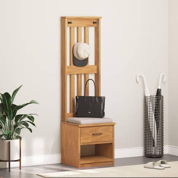 vidaXL Kapstok SANDNES 45x40x159,5 cm massief grenenhout, Verzenden, Nieuw