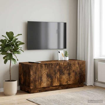 vidaXL Tv-meubel Gerookt eiken Bewerkt hout, Verzenden