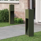 vidaXL Zonne LED Padverlichting 2 pcs Olijf Groen Koud, Verzenden, Nieuw