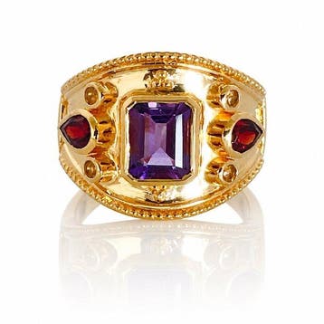 Zonder minimumprijs - Ring 925 zilver verguld,, Nieuw