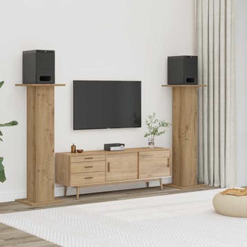 vidaXL Speakerstandaards 2 st 30x30x95 cm hout artisanaal, Verzenden