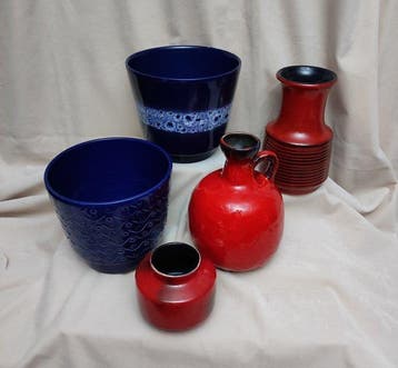 Roth, Fohr, Stein, Jasba - Vaas - Creamware - Vijf vintage, Antiek en Kunst