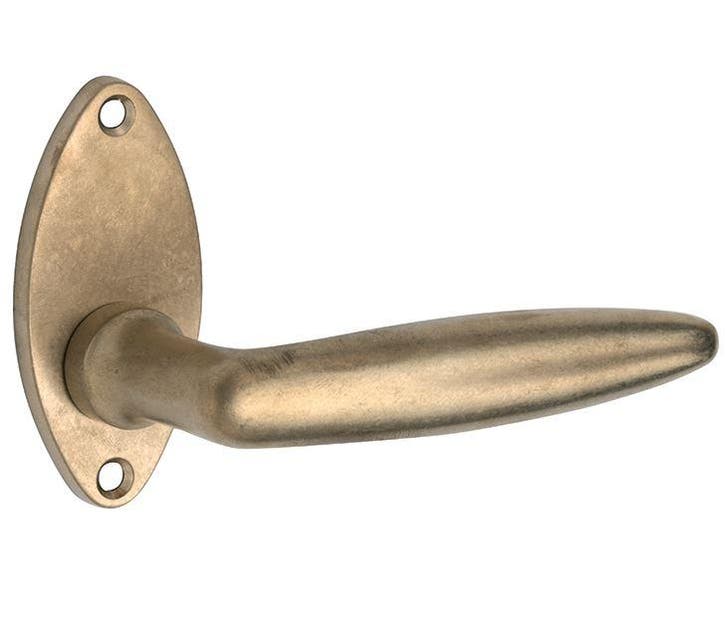 Deurklink op rozet Dudok/elips messing antiek, Doe-het-zelf en Bouw, Overige Doe-Het-Zelf en Bouw, Nieuw