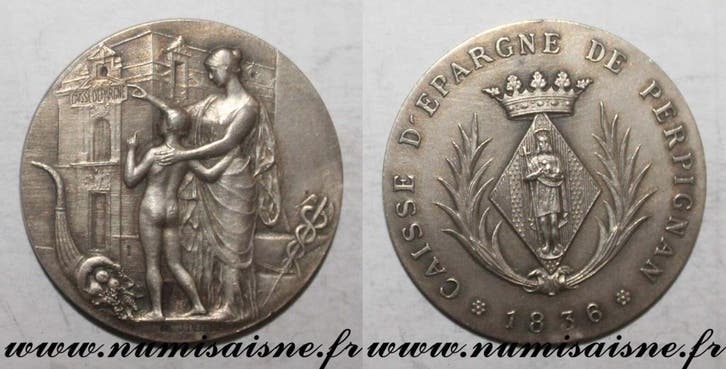 France Frankreich Komitat 66 Perpignan Spar en Vorsorgeba..., Postzegels en Munten, Penningen en Medailles, Verzenden