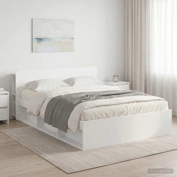 vidaXL Bedombouw met opslag Wit 160 x 200 cm Bewerkt hout, Verzenden, Nieuw