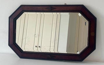 Wandspiegel - Walnoot - Oud en groot, hout, Antiek en Kunst