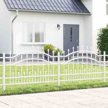 vidaXL Tuinhek KAMPEN 240 x 118 cm Poedercoated staal Wit, Verzenden