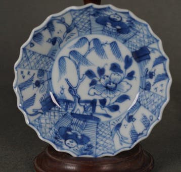 Kangxi (1662-1722) - Kop en schotel - Fisherman in