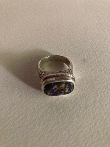 Zonder minimumprijs - Ring Zilver Opaal, Handtassen en Accessoires, Ringen, Nieuw
