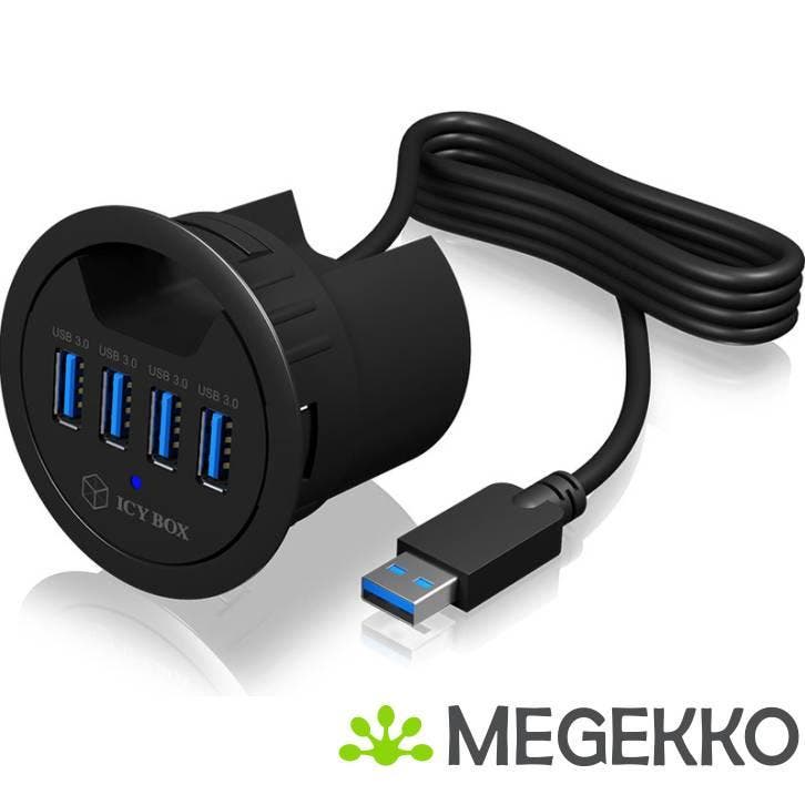 ICY BOX IB-HUB1403 USB 3.0 (3.1 Gen 1) Type-A 5000Mbit/s, Computers en Software, USB Sticks, Nieuw, Verzenden
