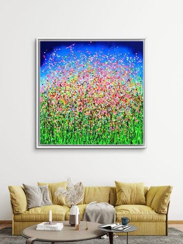 Tiberiu Soos (1977) - 115x115 cm - Colorful Magic Meadow -