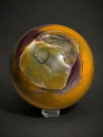 Natuurlijke Mookaietbol uit Australië – Mosterdgeel, beige