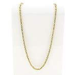 Gouden vierkante koningsschakel ketting, Handtassen en Accessoires, Kettingen, Ophalen of Verzenden, Gebruikt, Overige kleuren
