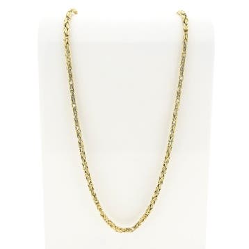 Gouden vierkante koningsschakel ketting, Ophalen of Verzenden