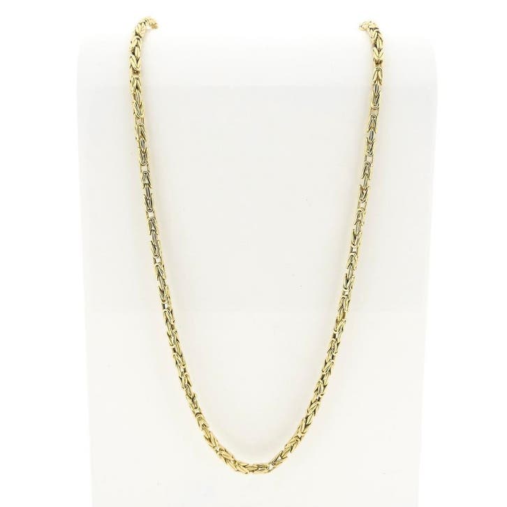 Gouden vierkante koningsschakel ketting, Bijoux, Sacs & Beauté, Colliers, Enlèvement ou Envoi