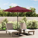 vidaXL Parasol met metalen paal 300 cm bordeauxrood, Verzenden, Nieuw