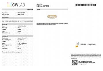 Zonder minimumprijs - Ring - 14 karaat Geel goud - 3.31ct., Nieuw