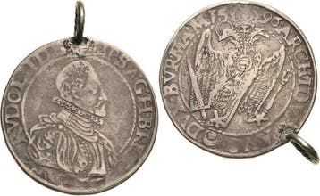 1/2 taler, daalder 1596, Habsburg Rudolf Ii 1576-1612, Verzenden, België