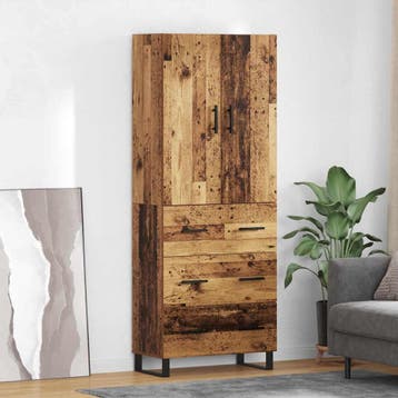 vidaXL Highboard 2 st Oud Hout 69,5 x 34 x 180 cm, Huis en Inrichting, Kasten | Dressoirs, Verzenden, Nieuw