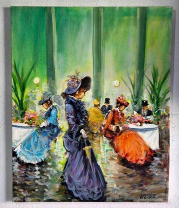 Antonio Pecorelli (XX) - Eleganza nel giardino d’inverno