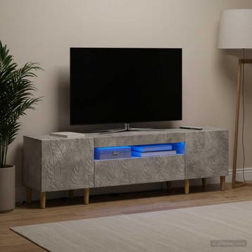 vidaXL LED tv-meubel DELFT 153 x 35 x 43 cm Betongrijs, Verzenden, Nieuw