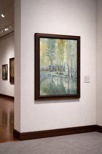 Adolfo Francés Asencio (1912-2003) - Reflejos entre álamos