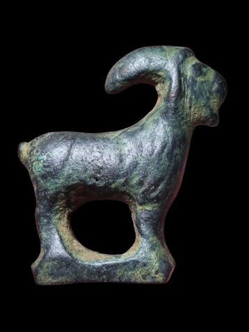 Romain antique Bronze Rare statue ancienne d’un bélier
