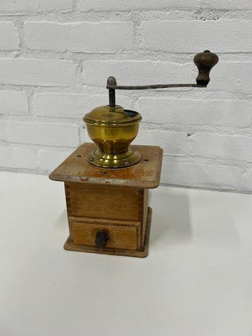 Moulin à café - Moulin à café de table en cuivre - Bois,