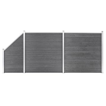 vidaXL Schuttingset 2 vierkant en 1 schuin 446x186 cm HKC, Verzenden, Nieuw