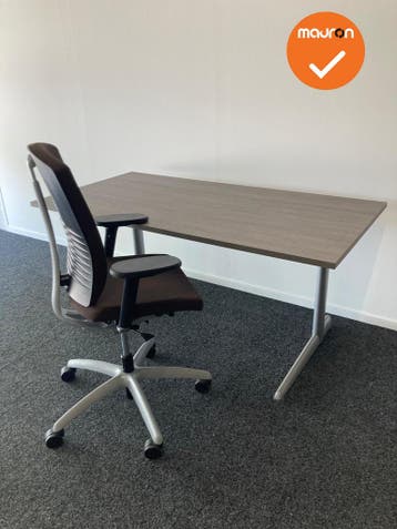 Refurbished Werkplek - 160x80 - Bladkleur naar keuze - Vaste, Werkplek, Ophalen of Verzenden, Gebruikt, Bureau