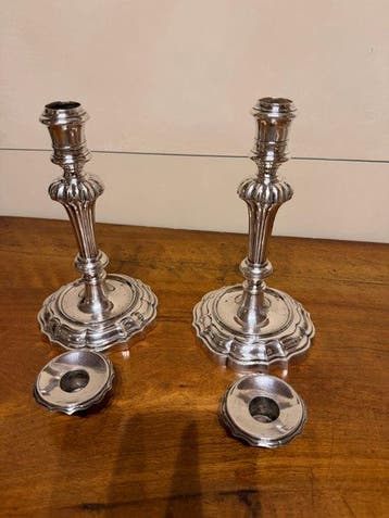 Kaarsenhouder (2) - Zilver - Herkomst Venetië