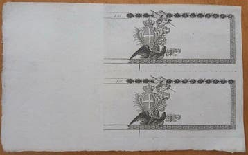 Italie. - 2 x 50 - Kingdom of Sardinia Lire - 1796- uncut, Timbres & Monnaies, Billets de banque | Europe | Billets non-euro