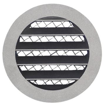 Rond buitenluchtrooster aluminium Ø 100mm met grofmazig gaas, Verzenden, Nieuw