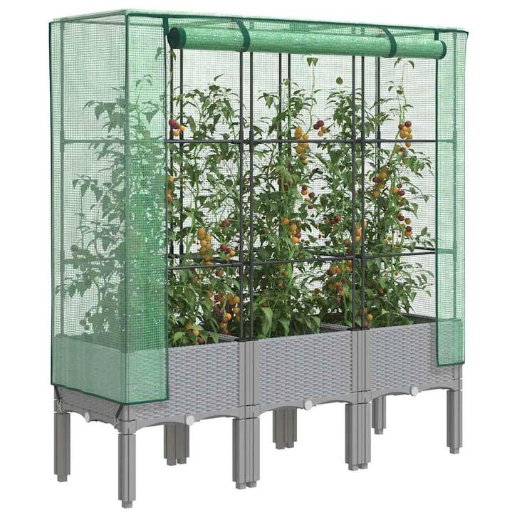 vidaXL Plantenbak verhoogd met kashoes 120x40x140 cm, Tuin en Terras, Bloempotten, Nieuw, Verzenden