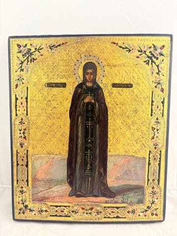 Icoon - Sint Maria van Radonež - Hout