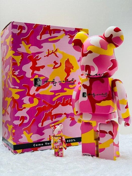 Medicom toy - BE@RBRICK 400% & 100% Andy Warhol Camo Ver