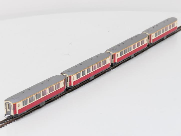 Schaal H0m Bemo 3272/s set van 4 salonrijtuigen A 1141 -..., Hobby & Loisirs créatifs, Trains miniatures | HO, Enlèvement ou Envoi