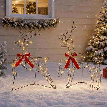 vidaXL Kerst Rendier 2 st 90 LEDs Warmwit, Verzenden, Nieuw