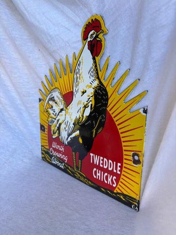 Tweeddle Chicks – plaque émaillée publicitaire - Emaille, Antiquités & Art