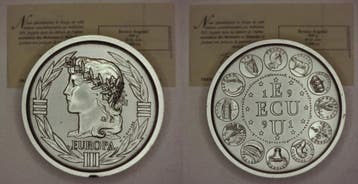 France Frankreich Europa Ecu 1991 Medaille Briefbeschwere..., Postzegels en Munten, Penningen en Medailles, Verzenden