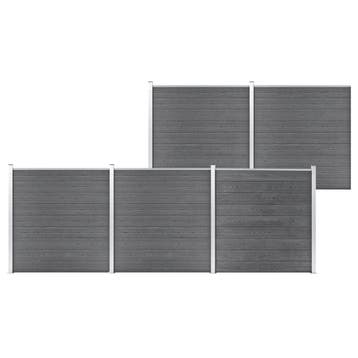 vidaXL Schutting 872x186 cm HKC grijs, Verzenden, Nieuw