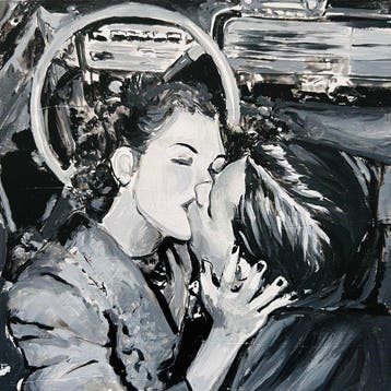 Virginie Rebull - Kiss Kiss 1 et 2 - ensemble de deux, Antiek en Kunst, Kunst | Schilderijen | Modern